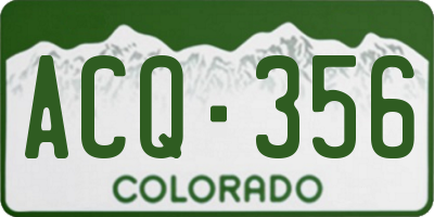 CO license plate ACQ356