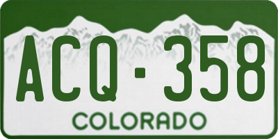 CO license plate ACQ358