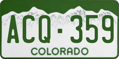CO license plate ACQ359