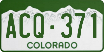 CO license plate ACQ371