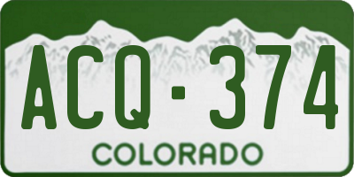 CO license plate ACQ374