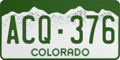 CO license plate ACQ376