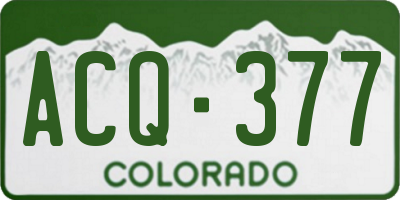 CO license plate ACQ377
