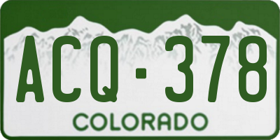 CO license plate ACQ378