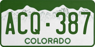 CO license plate ACQ387