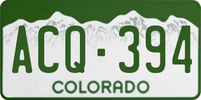 CO license plate ACQ394