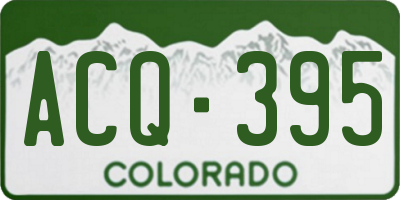 CO license plate ACQ395