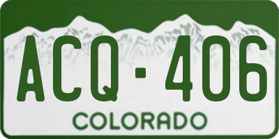 CO license plate ACQ406
