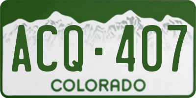 CO license plate ACQ407