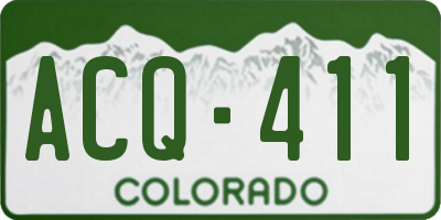 CO license plate ACQ411