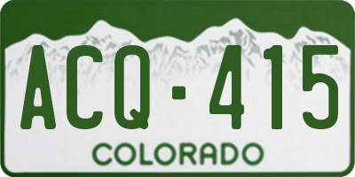 CO license plate ACQ415