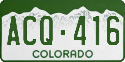CO license plate ACQ416