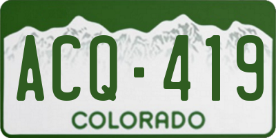 CO license plate ACQ419