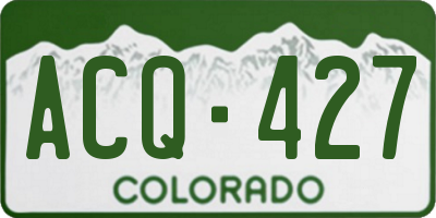 CO license plate ACQ427