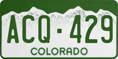 CO license plate ACQ429