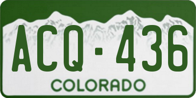 CO license plate ACQ436