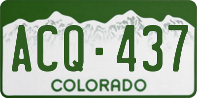 CO license plate ACQ437