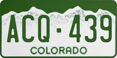 CO license plate ACQ439