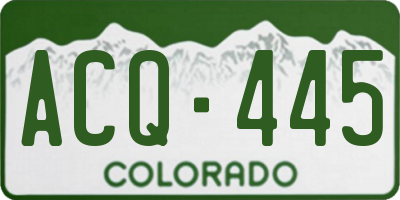 CO license plate ACQ445