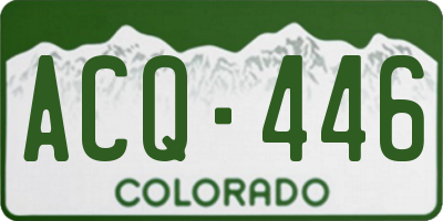 CO license plate ACQ446