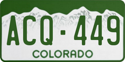CO license plate ACQ449