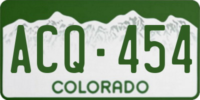 CO license plate ACQ454