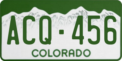 CO license plate ACQ456