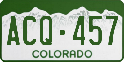 CO license plate ACQ457