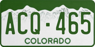 CO license plate ACQ465