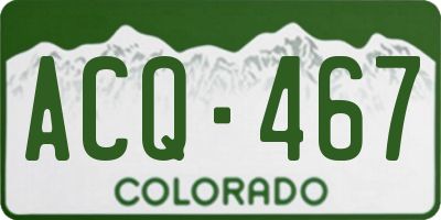 CO license plate ACQ467