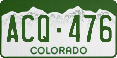 CO license plate ACQ476