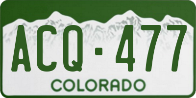 CO license plate ACQ477