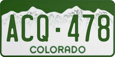 CO license plate ACQ478