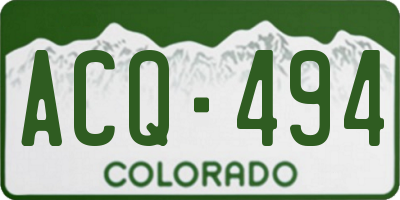 CO license plate ACQ494