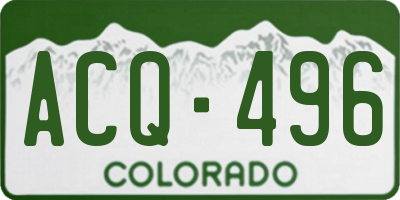 CO license plate ACQ496