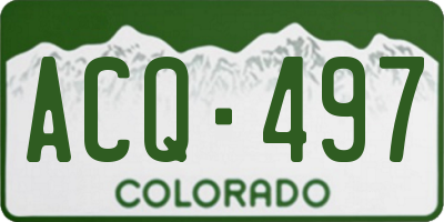 CO license plate ACQ497