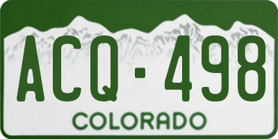 CO license plate ACQ498