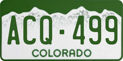 CO license plate ACQ499