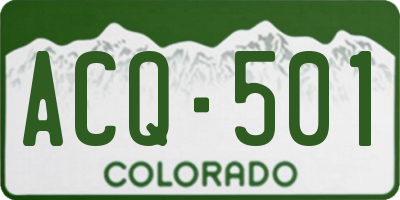 CO license plate ACQ501