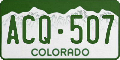 CO license plate ACQ507