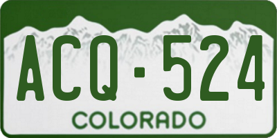 CO license plate ACQ524