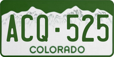 CO license plate ACQ525