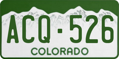 CO license plate ACQ526