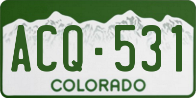CO license plate ACQ531