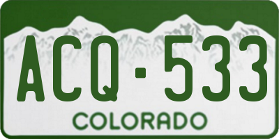 CO license plate ACQ533