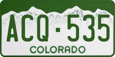 CO license plate ACQ535