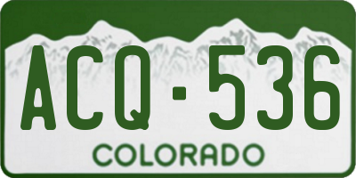 CO license plate ACQ536