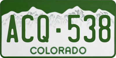 CO license plate ACQ538