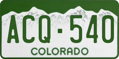 CO license plate ACQ540