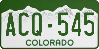 CO license plate ACQ545